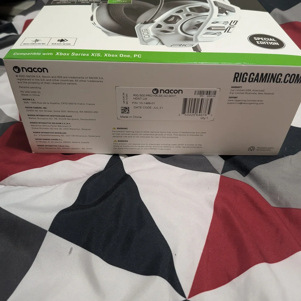 RIG 500 PRO HX Gaming Headset - Black and White